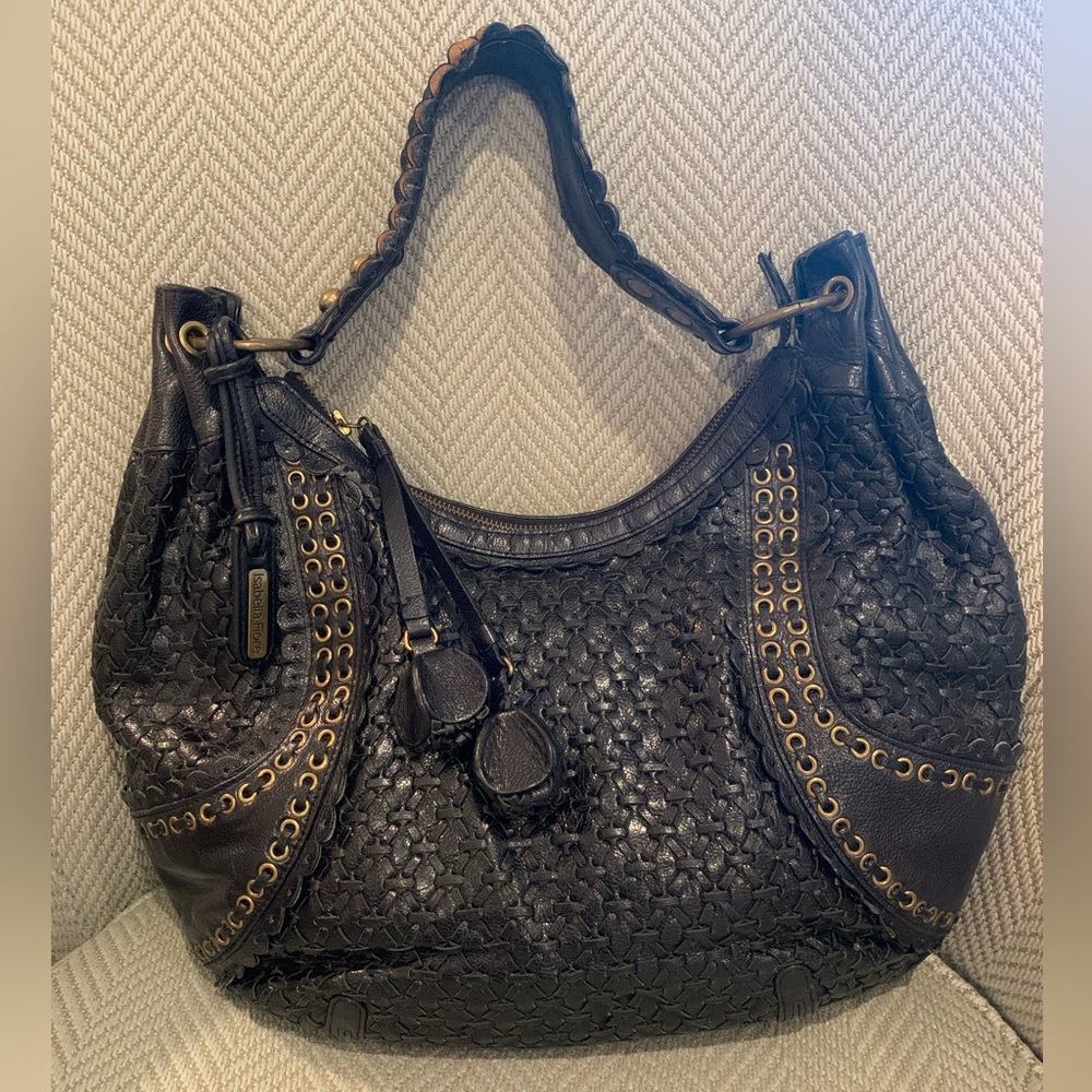 Vintage Isabella Fiore Black Leather Purse in good Preowned condition.